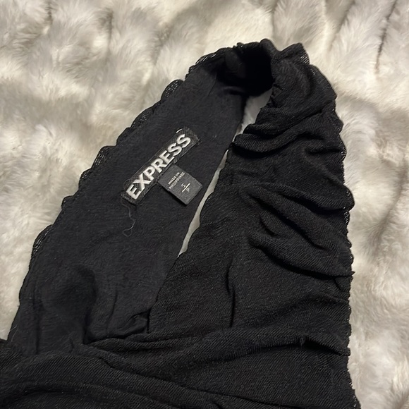 Express Ruched Black Dress size Small - Picture 3 of 3